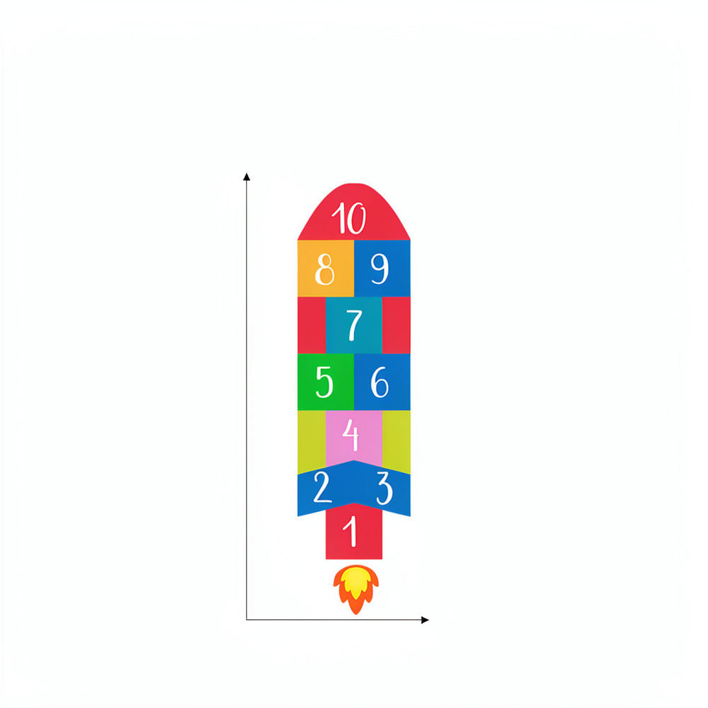 Kids Education Activities - Creatieve raket-hopschok-muursticker voor een sensuele kinderkamer,