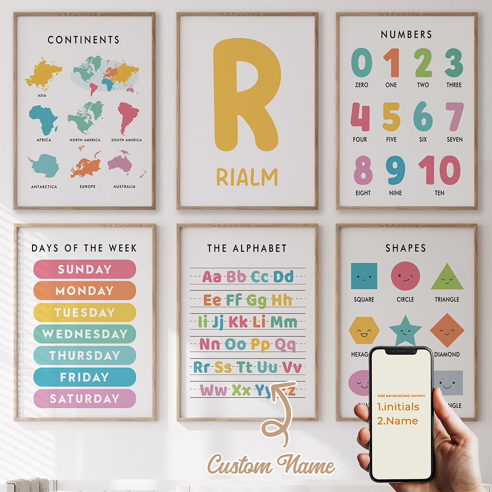 6 stuks gepersonaliseerde onde - Kids Education Name recensie en prijs